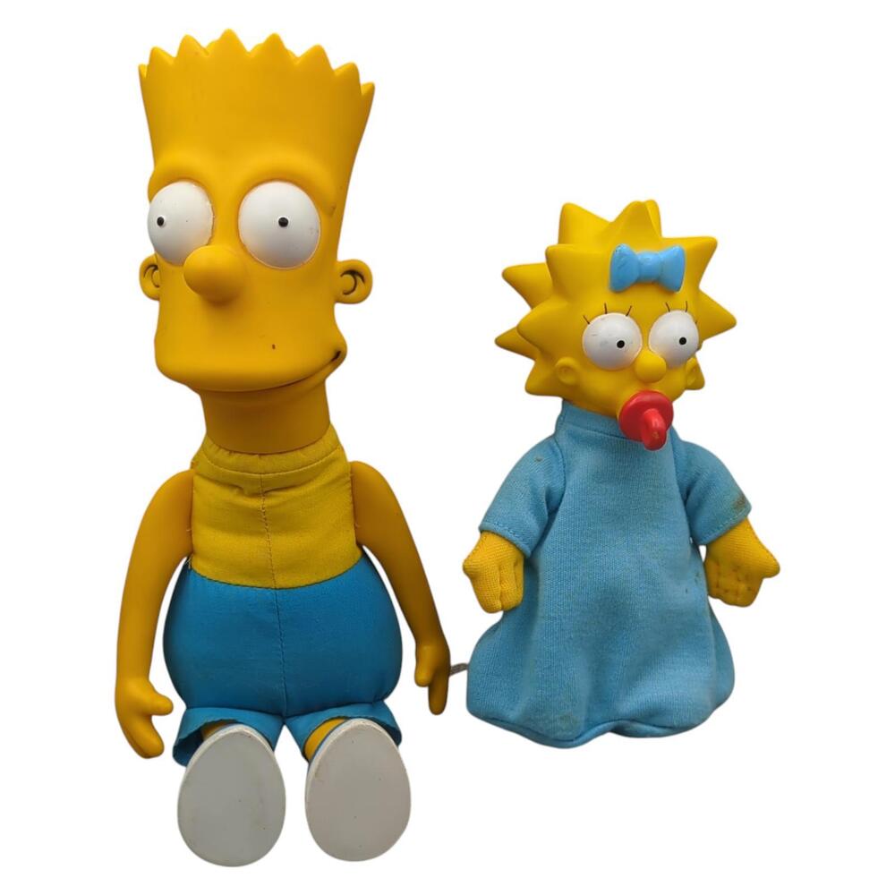 Simpsons Dolls Bart Dan‎ Dee Maggie Simpson Burger King Plush Dolls 1990 Vintage
